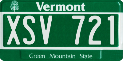 VT license plate XSV721
