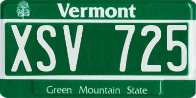 VT license plate XSV725