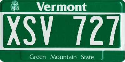 VT license plate XSV727