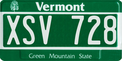 VT license plate XSV728
