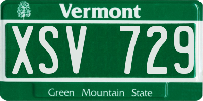 VT license plate XSV729