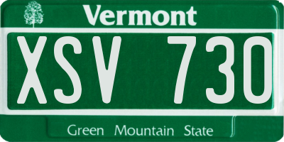 VT license plate XSV730