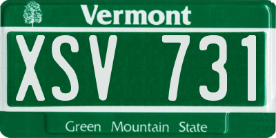 VT license plate XSV731