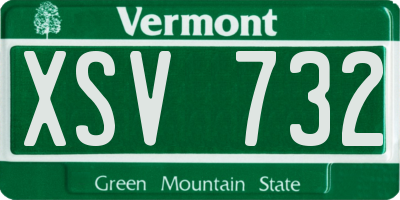 VT license plate XSV732