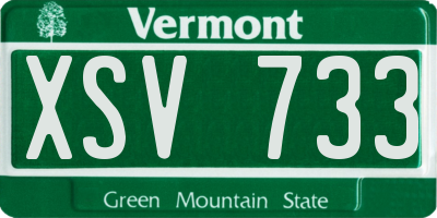 VT license plate XSV733