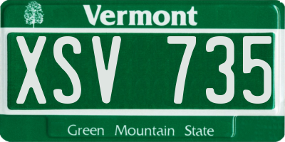 VT license plate XSV735