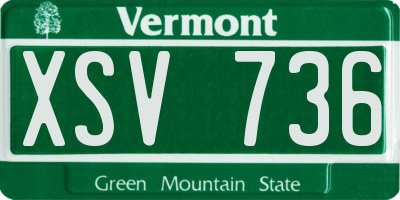 VT license plate XSV736