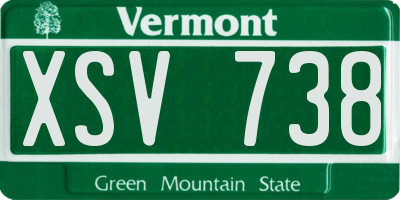 VT license plate XSV738