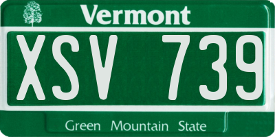 VT license plate XSV739
