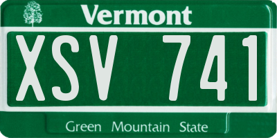 VT license plate XSV741