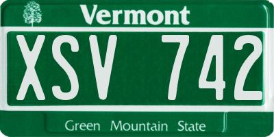 VT license plate XSV742
