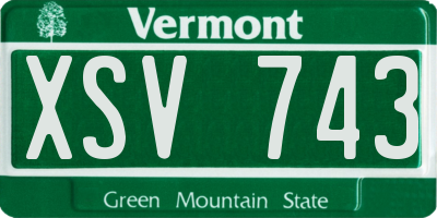 VT license plate XSV743