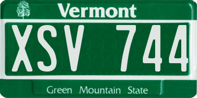VT license plate XSV744