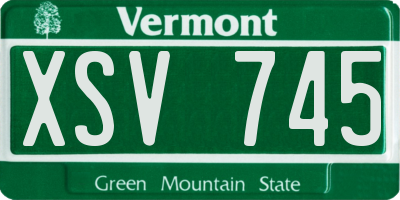 VT license plate XSV745