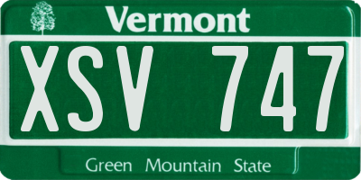 VT license plate XSV747