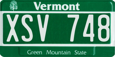 VT license plate XSV748