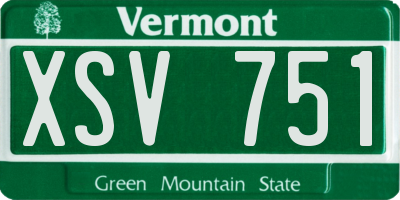 VT license plate XSV751