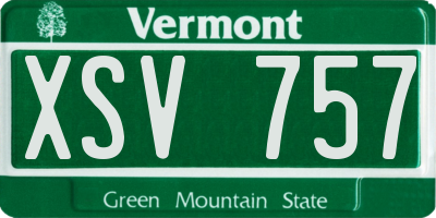 VT license plate XSV757