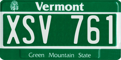 VT license plate XSV761