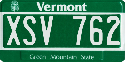 VT license plate XSV762