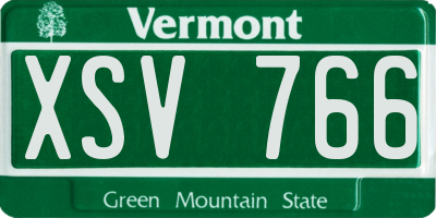 VT license plate XSV766