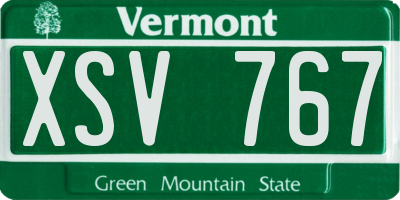 VT license plate XSV767