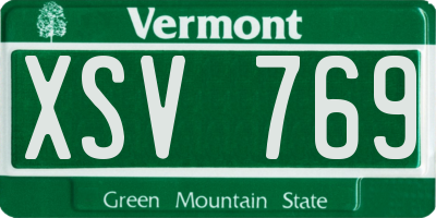 VT license plate XSV769