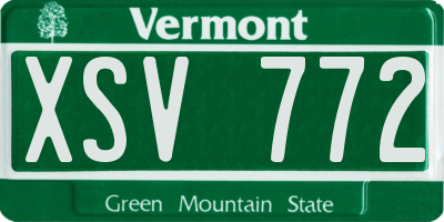 VT license plate XSV772