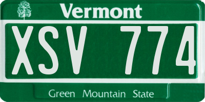 VT license plate XSV774