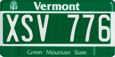 VT license plate XSV776