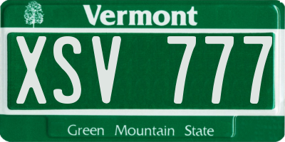 VT license plate XSV777