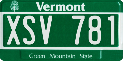 VT license plate XSV781