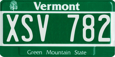 VT license plate XSV782
