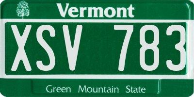 VT license plate XSV783