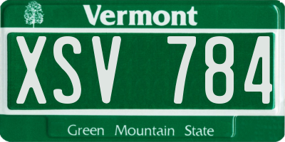 VT license plate XSV784