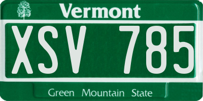 VT license plate XSV785