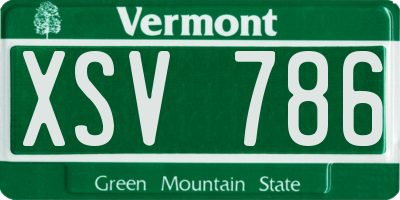 VT license plate XSV786
