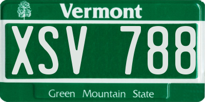 VT license plate XSV788