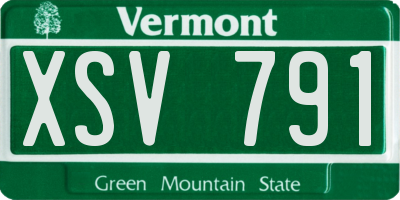 VT license plate XSV791