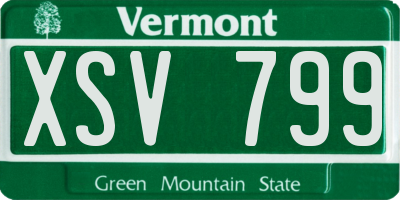 VT license plate XSV799