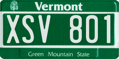 VT license plate XSV801