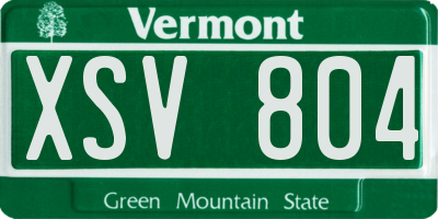 VT license plate XSV804