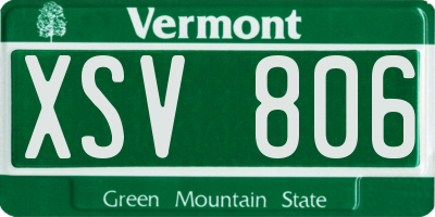 VT license plate XSV806