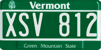 VT license plate XSV812
