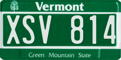 VT license plate XSV814