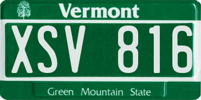 VT license plate XSV816