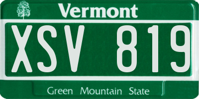 VT license plate XSV819