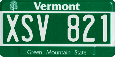 VT license plate XSV821