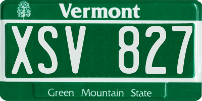 VT license plate XSV827