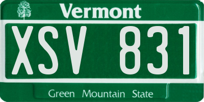 VT license plate XSV831